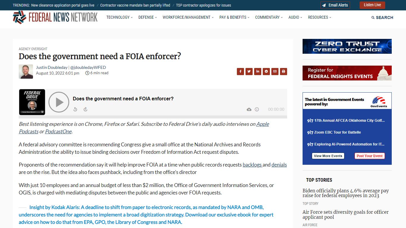 Does the government need a FOIA enforcer? | Federal News Network
