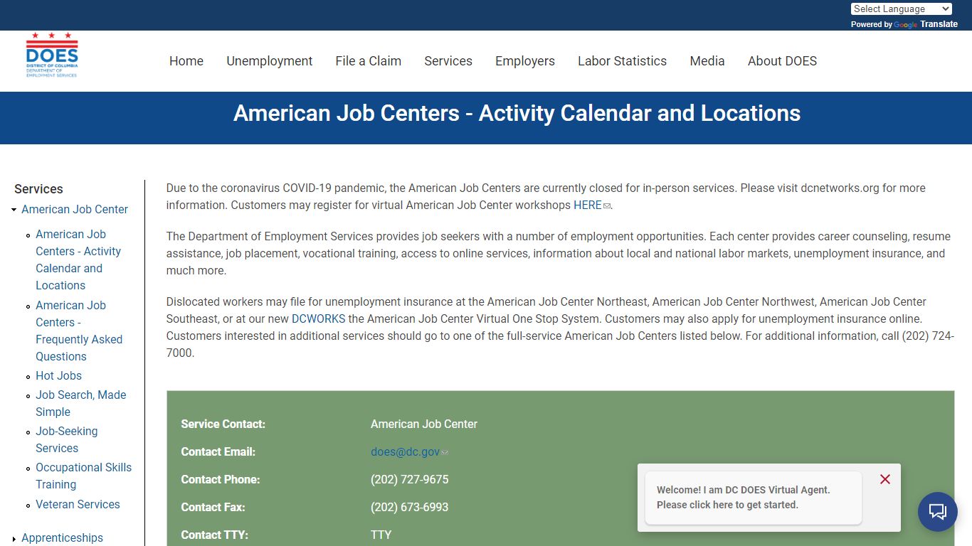 American Job Centers - Activity Calendar and Locations | does